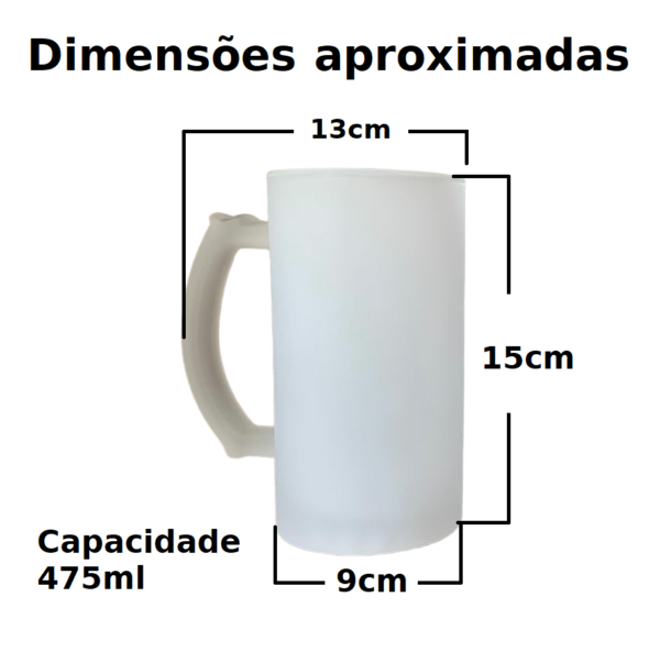 caneca chopp jateada dimensoes