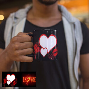 caneca preta apaixonado amor com foto