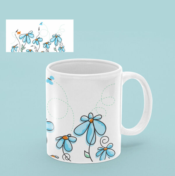 caneca flores azuis