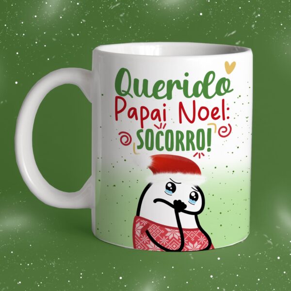 Querido Papai Noel socorro caneca personalizada