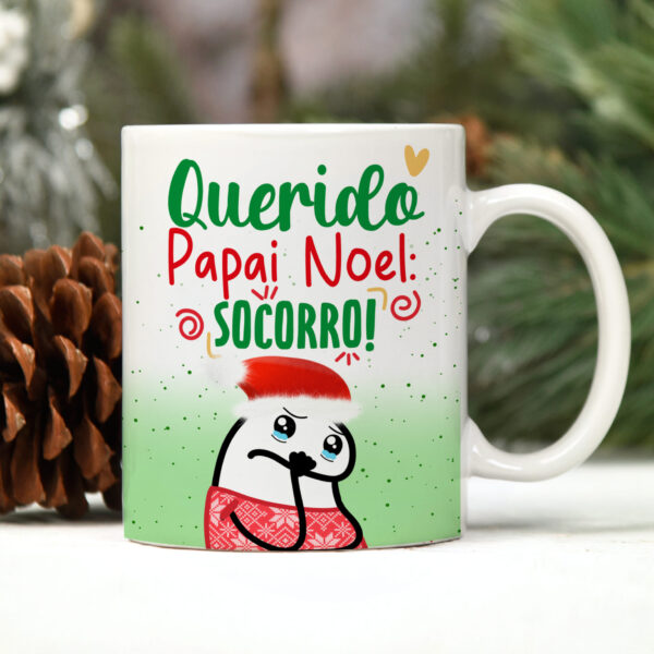 Querido Papai Noel socorro caneca personalizada