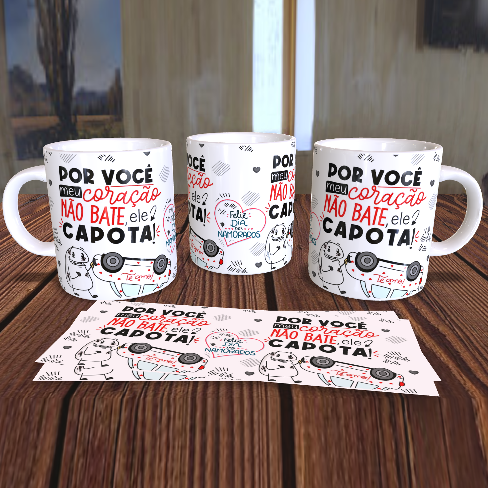 cameca personalizada coração nao bate ele capota flork namorados